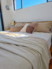 Fiora Linen Cotton Bed Cover Massive Blanket Coverlet 210cm x 230cm - Natural