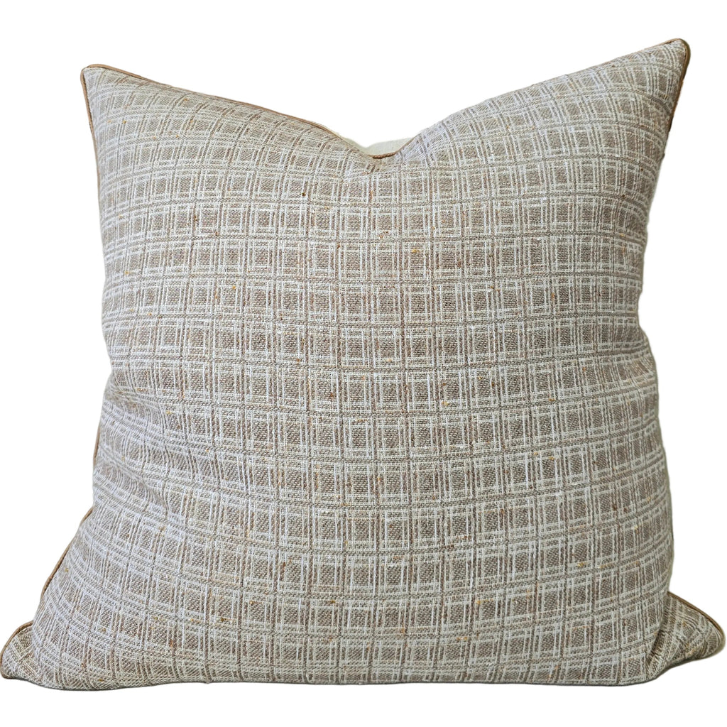 Ava Cushion 55cm Square - Mocha and Cream