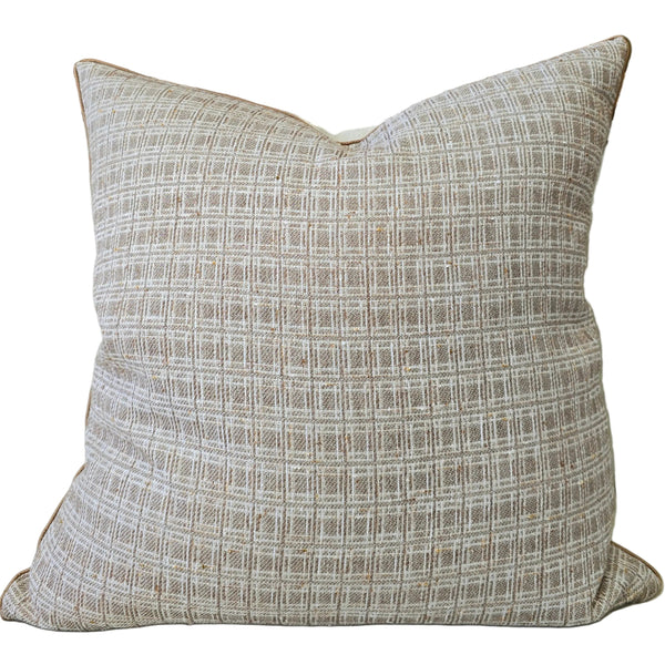 Ava Cushion 55cm Square - Mocha and Cream