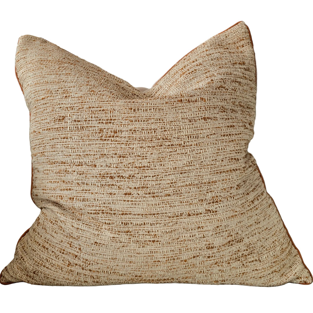 Ruth Woven Tweed Cushion 55cm Square - Oatmeal | Spice