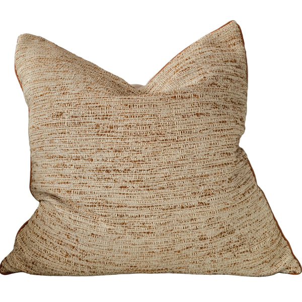 Ruth Woven Tweed Cushion 55cm Square - Oatmeal | Spice