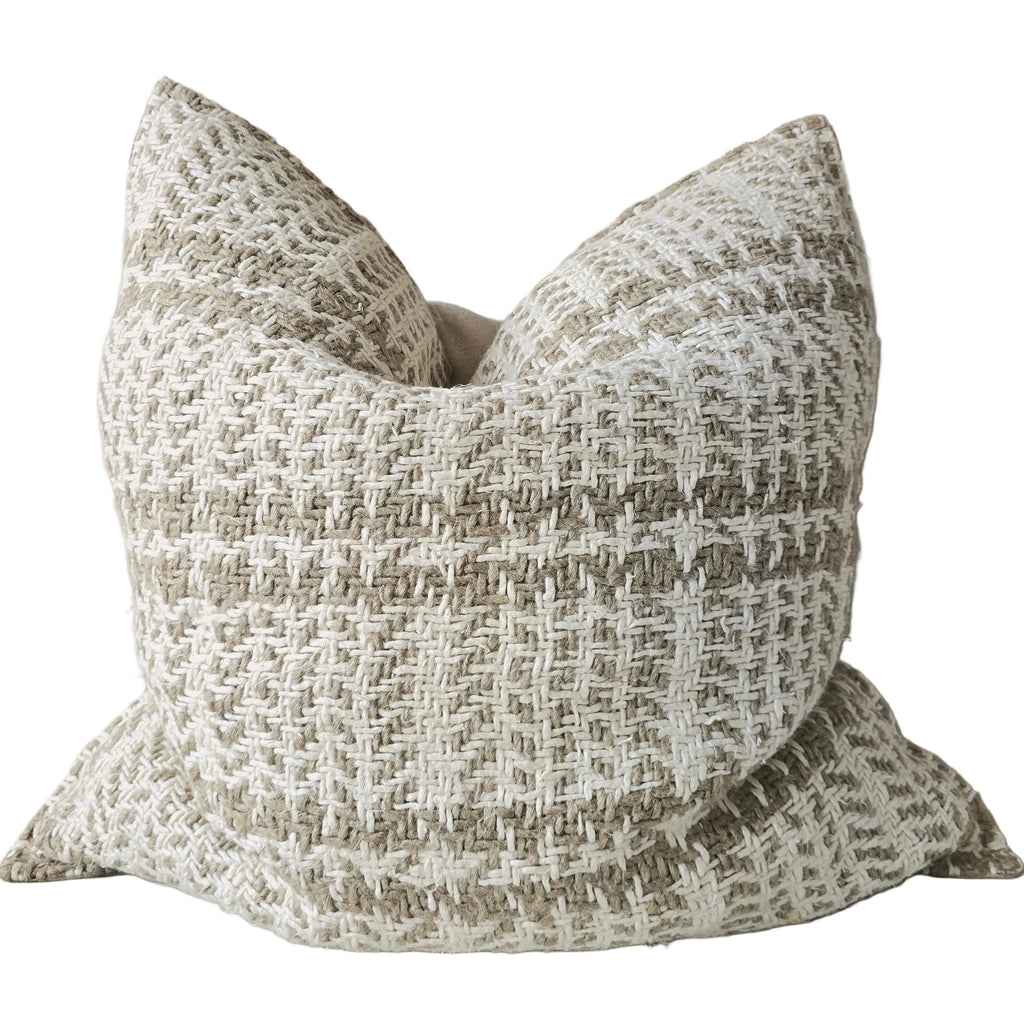 The Grounded Hand-loomed Rustic Texture Pure French Linen 55cm square - Chunky Basketweave