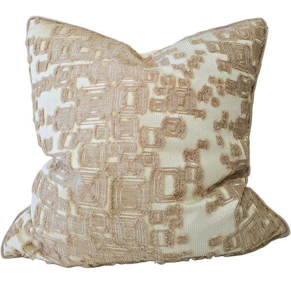 Cassie Cushion 55cm Square - Beige and Cream