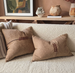 Elara Cushion 40x60cm Lumbar - Dark Clay | Hand Cross-Stitch