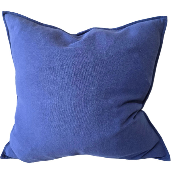 Aura Linen Cotton Cushion 55cm Square - Deep Indigo