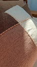 The Artisan Whipstitch Patchwork Cushion 55cm Square - Chestnut | Dark Chocolate | Warm White