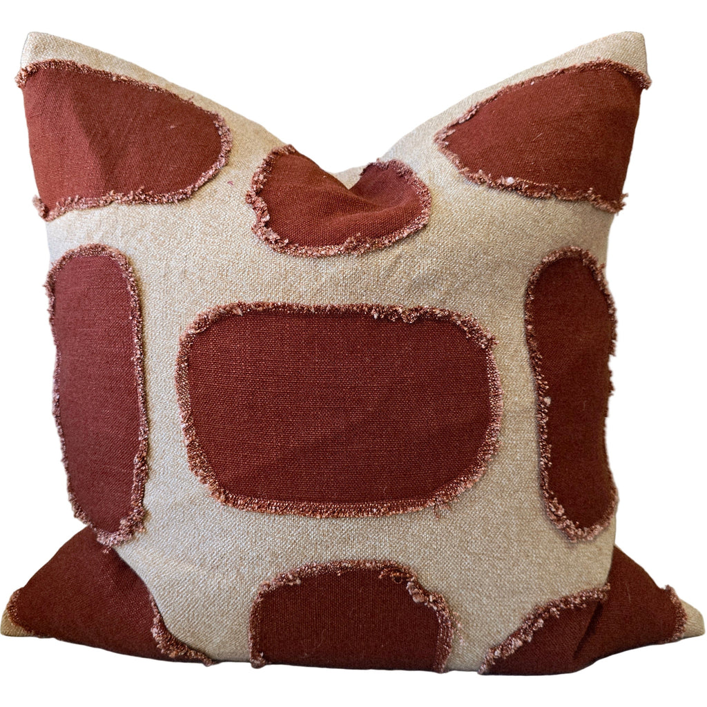 Fia Linen Cotton Cushion 55cm Square - Peach | Chili Pepper
