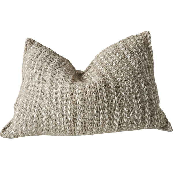 The Grounded Hand-loomed Rustic Texture Pure French Linen 40x60cm Lumbar - Broken Twill Stripe