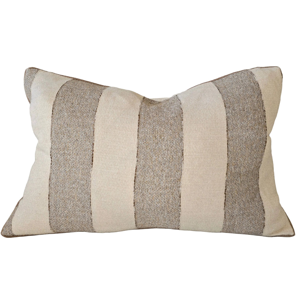 Estella Linen Blend Cushion 40x60cm Lumbar - Natural Beige | Cool Grey