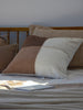 The Artisan Whipstitch Patchwork Cushion 55cm Square - Chestnut | Dark Chocolate | Warm White