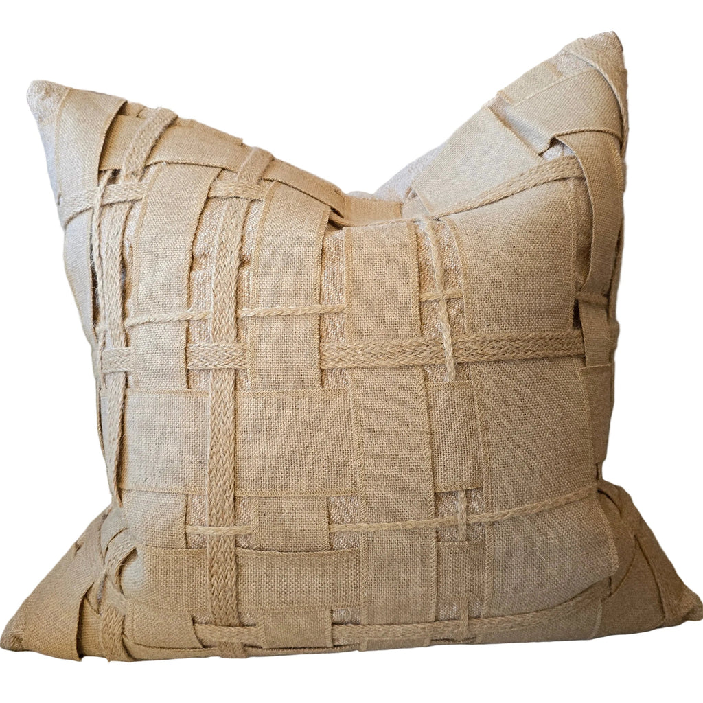 Nomad Jute Linen Rustic Cushion 55cm Square - Woven