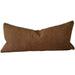 Hailey Linen Chenille Cushion 40x90cm Long Lumbar - Terracotta with Natural Piping