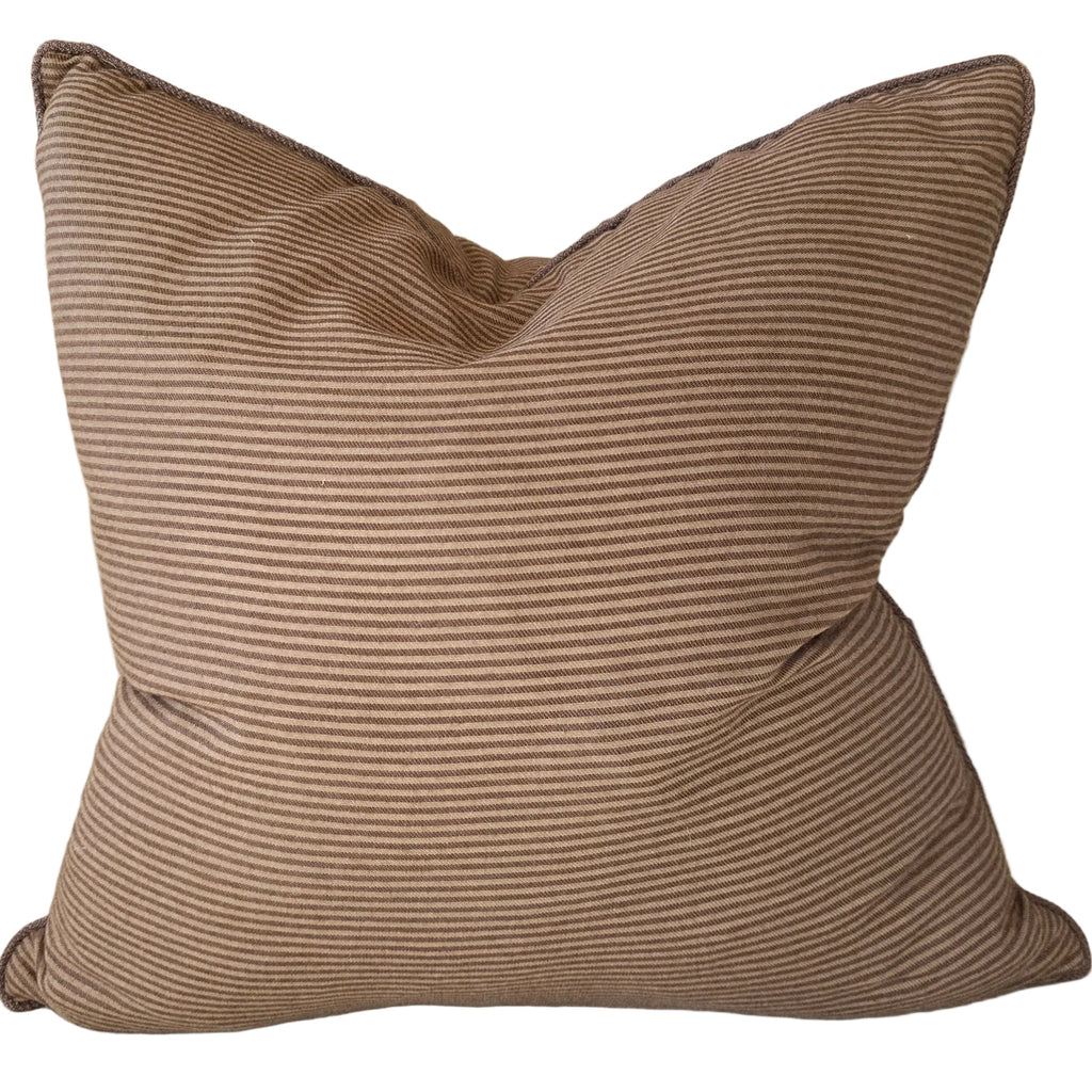 Brielle Cushion 55cm Square - Mocha Brown Pinstripes