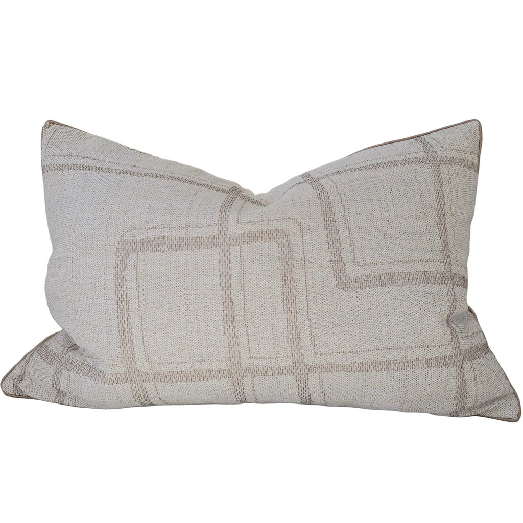 Tara Abstract Cushion 40x60cm Lumbar - Soft Blush | Off White
