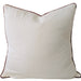 Reine Heavyweight Linen Cushion 55cm Square - White | Merlot Red Border