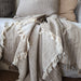 PREORDER MID AUGUST DROP | Everly Pure Linen Fringe Reversible Throw 140cm x 220cm - Khaki