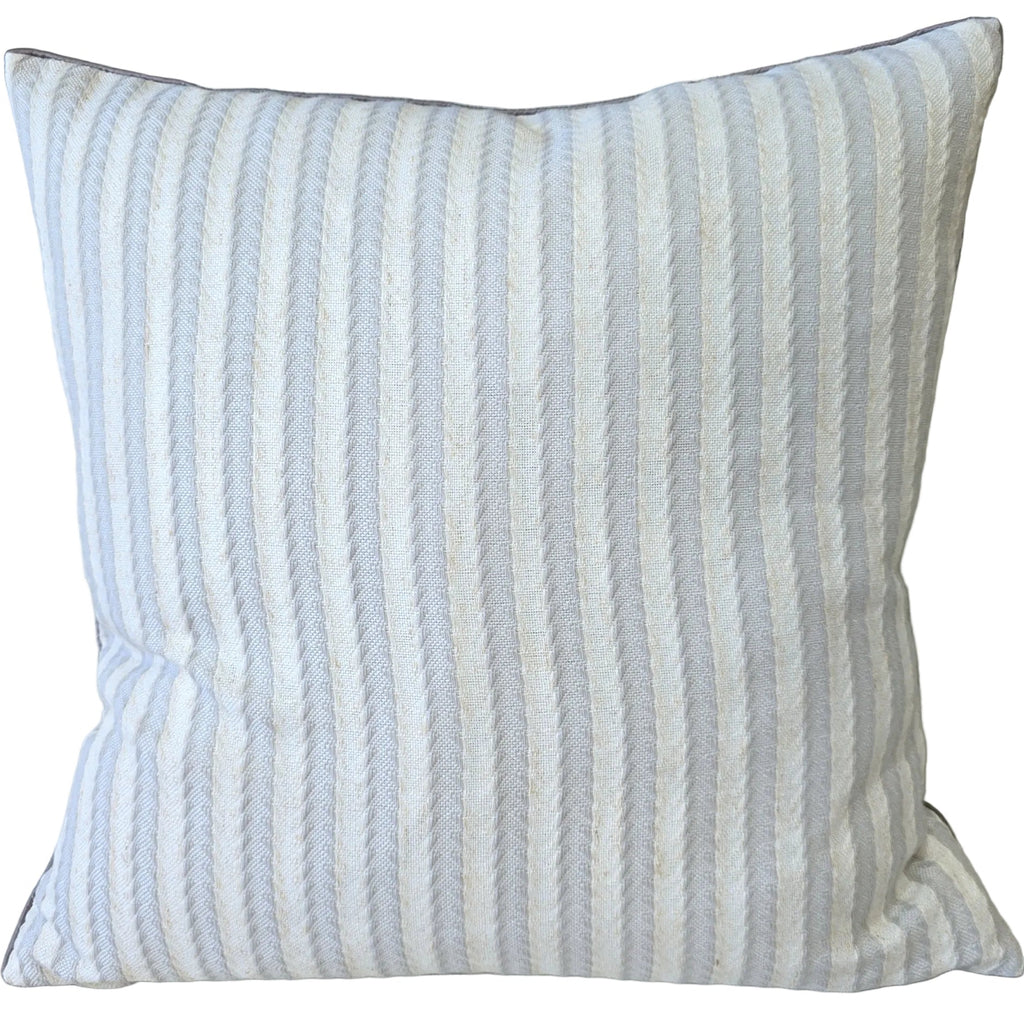 Coastal Twill Cushion 55cm Square - Soft Blue | White