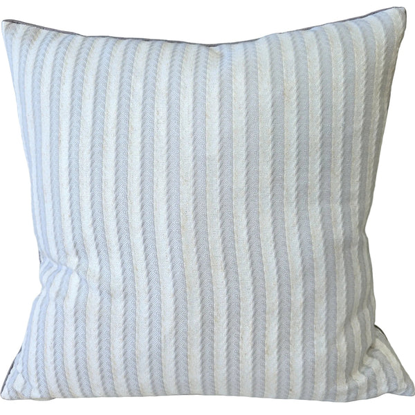 Coastal Twill Cushion 55cm Square - Soft Blue | White