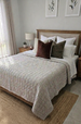 Lagoon Linen Cotton Quilted Bed Cover Massive Blanket Coverlet 230cm x 250cm - Grey Beige