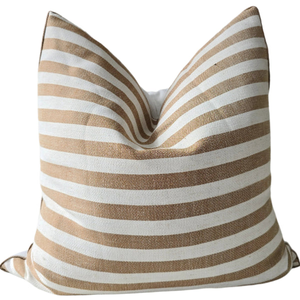 Ada Cushion 55cm square - Cider Orange Striped