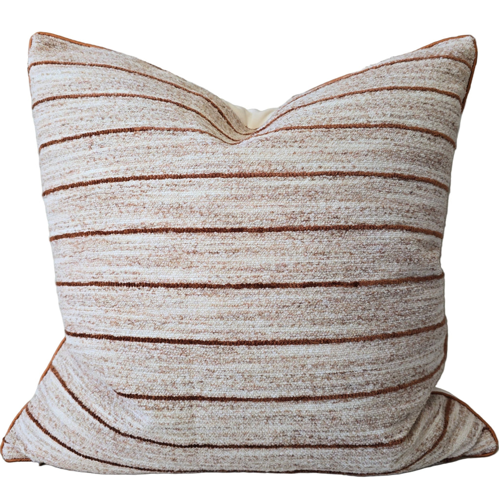 Amia Cushion 55cm Square | Rust Striped