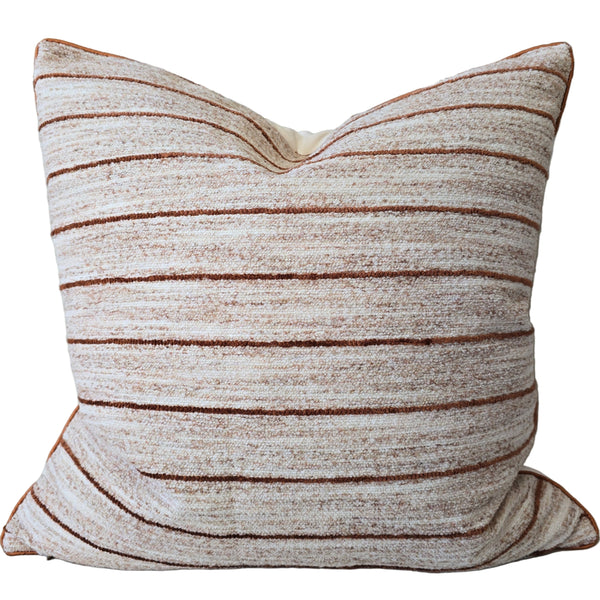 Amia Cushion 55cm Square | Rust Striped