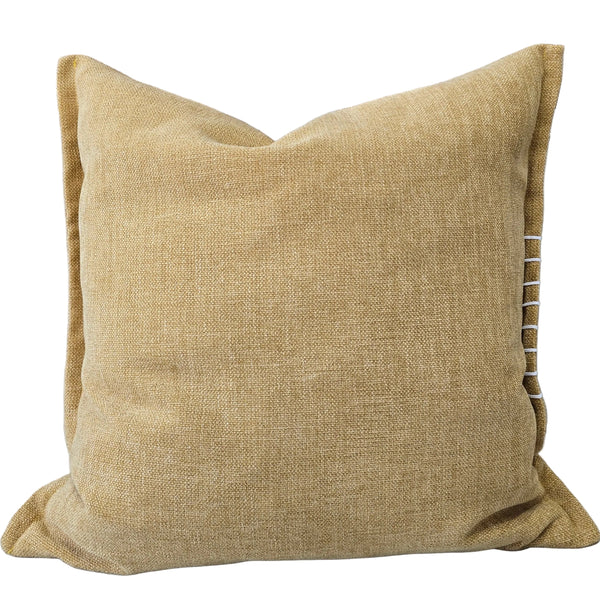 Calmey Hand-Stitched Artisan Cushion 55cm Square - Mustard Yellow