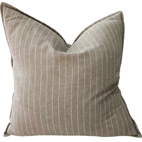 Everly Pure Linen Cushion 55cm Square - Khaki
