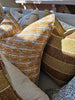 Penelope Artisan Block Printed Heavy Weight Pure French Linen Cushion 55cm Square - Taffy