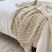 Atlas Massive Throw Bedcover 150cm x 230cm - Beige | Black Stripe