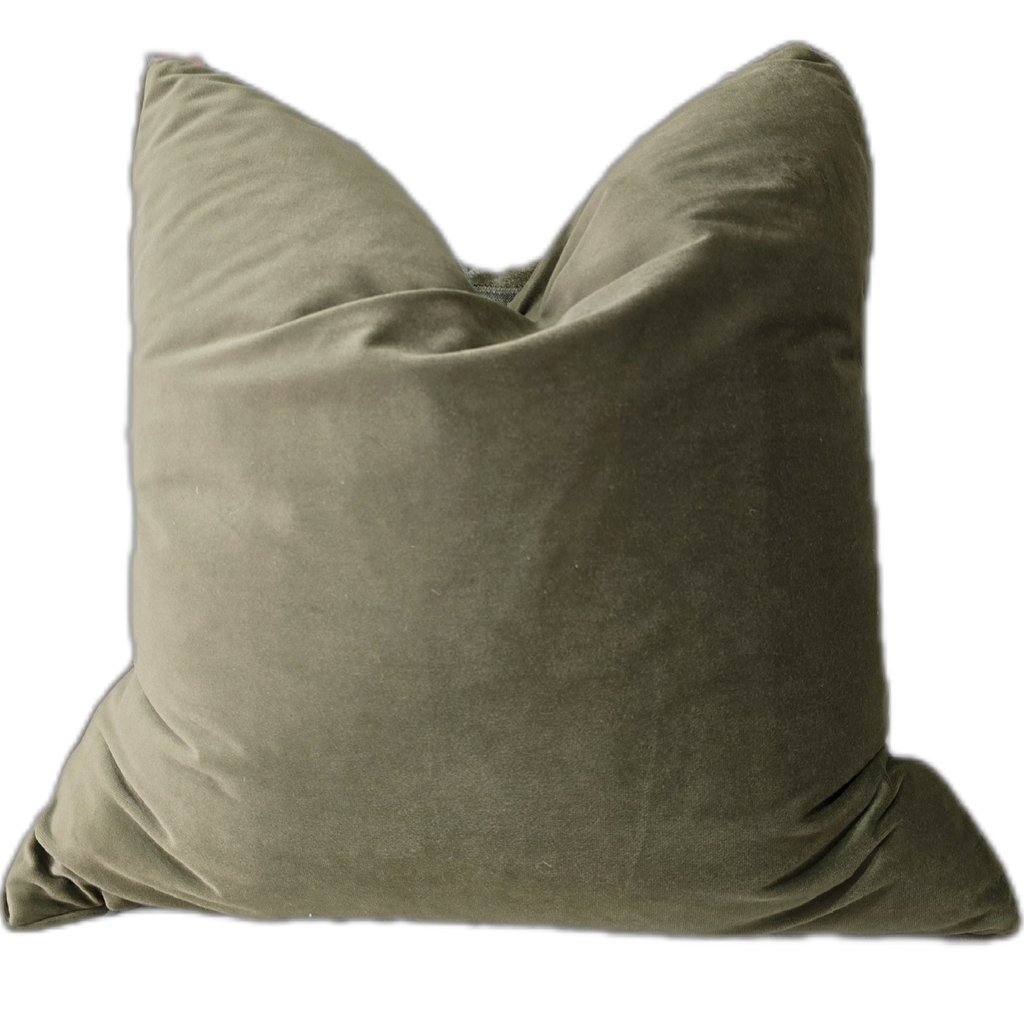 The Boulevard Luxe Velvet Cushion 55cm Square - Deep Moss Green