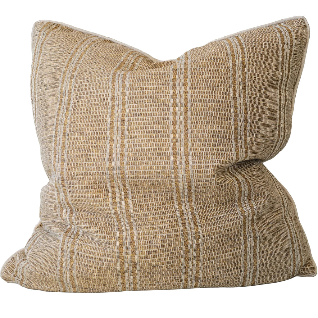 Summer Solace Cushion 55cm Square Ochre Stripe | Natural