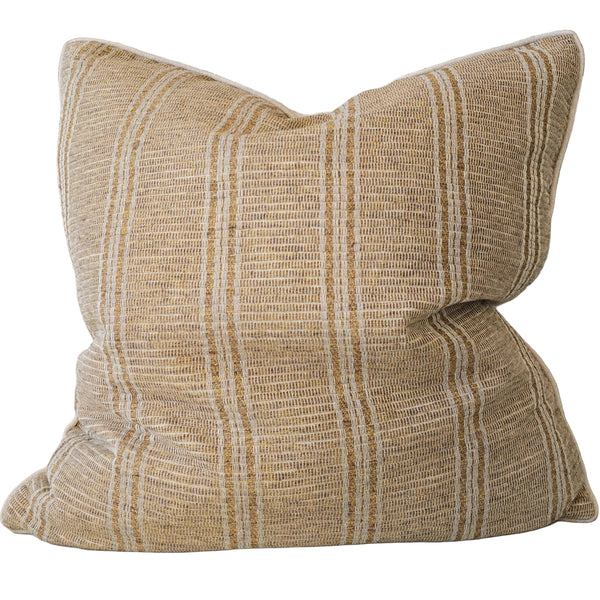 Summer Solace Cushion 55cm Square Ochre Stripe | Natural