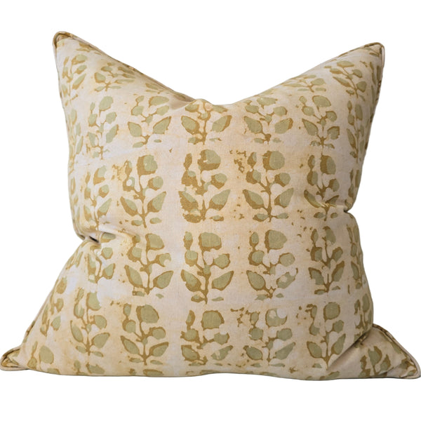 Batik Cotton Cushion 55cm Square - Leaf