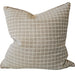 Summer Solace Cushion 55x55cm Lumbar - Earthy Taupe | Ivory Grid