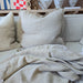 Riviera Heavy Weight Texture French Linen Fringed Edge Massive Throw Bedcover 140cm x 230cm- Natural