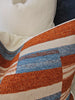 The Geo-Weave Colorblock Cushion 40x60cm Lumbar - Vibrant Orange | Light Blue | Beige