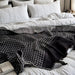 Aiyana Muslin Cotton Reversible Throw Blanket 150x200cm - Charcoal
