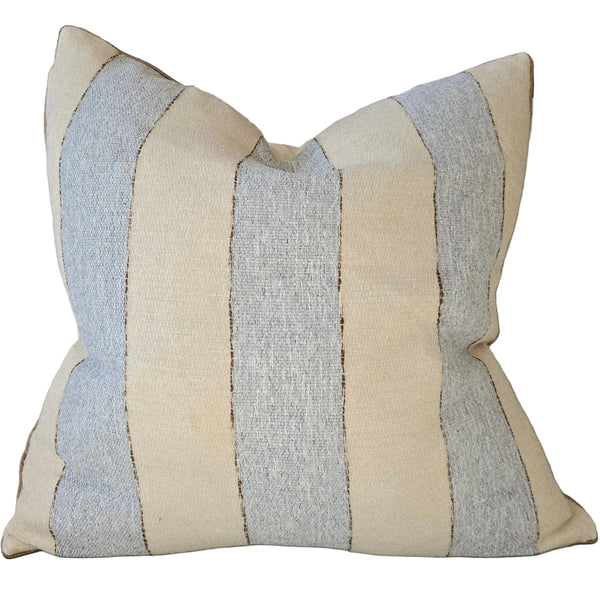 Estella Linen Blend Cushion 55cm Square - Natural Beige | Pastel Blue