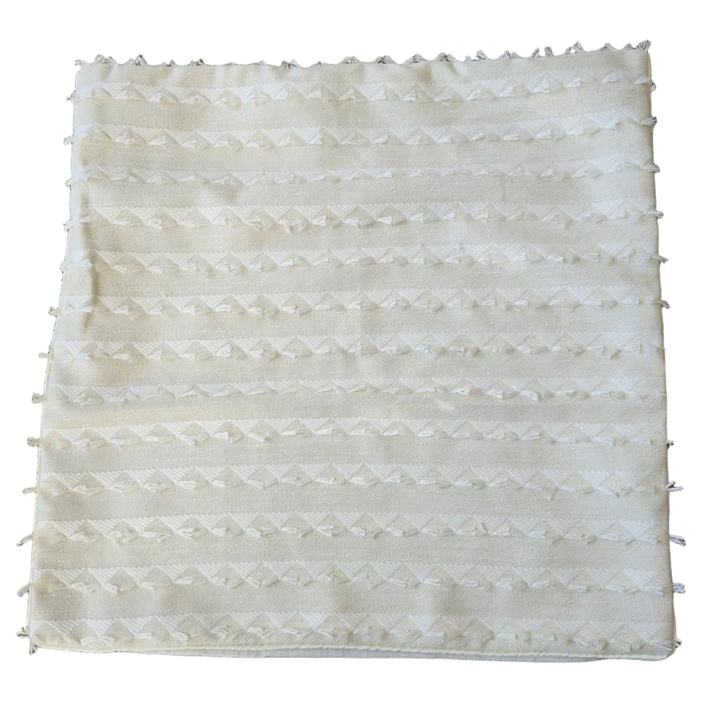 COVER ONLY - Joyce Tufted Cushion 55cm Square - White