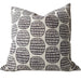 The Outback Artisan Block Printed Heavy Weight Pure French Linen Cushion 55cm Square - Coffee Bean