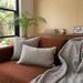 Kaia Cushion 55cm Square - Slate Grey | Ivory