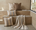 Estella Linen Blend Cushion 40x60cm Lumbar - Natural Beige | Cool Grey