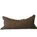 Della Heavyweight Pure Linen Cushion 40x90cm Long Lumbar - Rust Dark Mocha Fringe