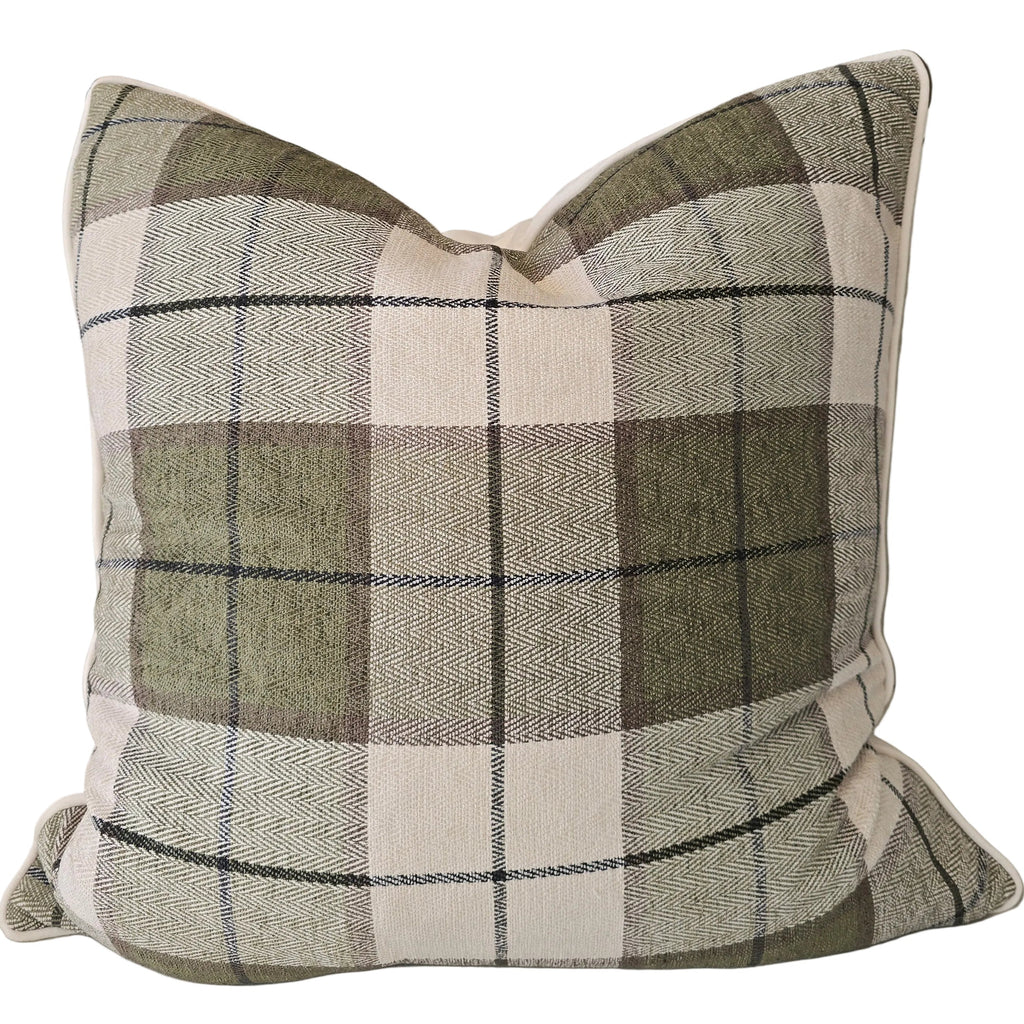 Rowan Cushion 55cm Square - Soft Sage Green | Off White