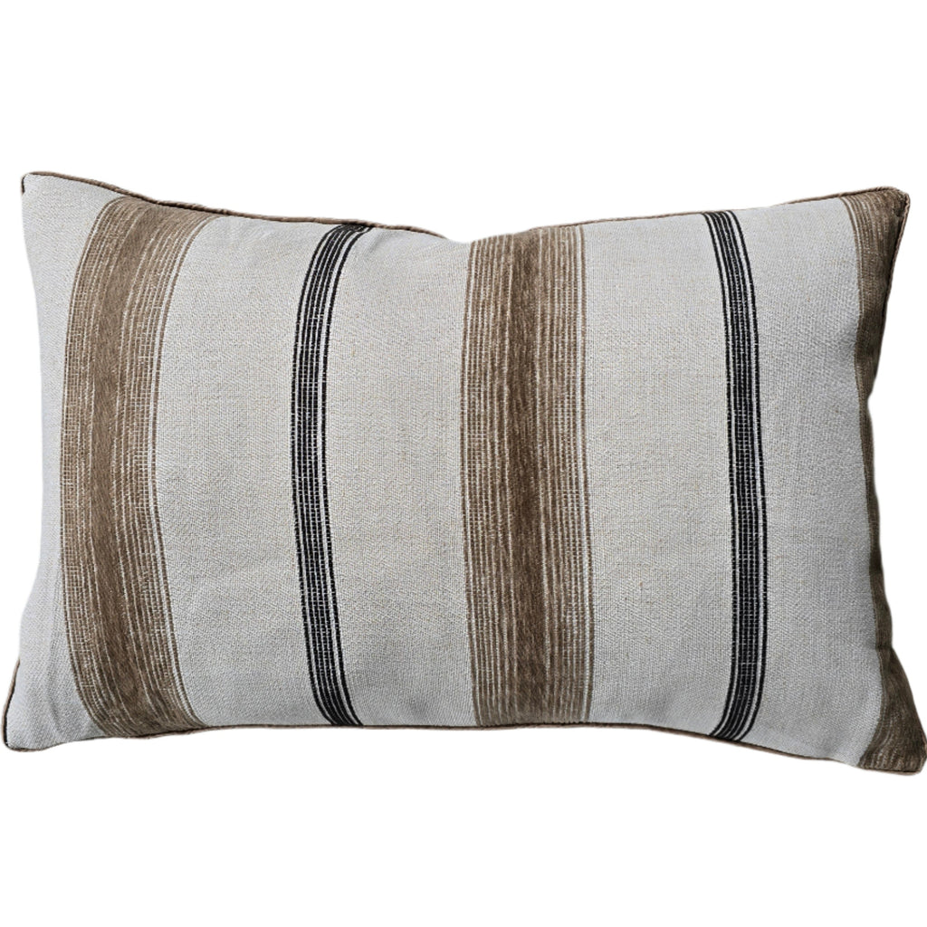 Sadie Cushion 40x60cm Lumbar - Brown Black Striped