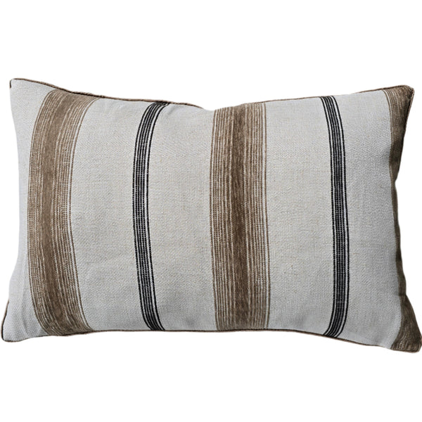 Sadie Cushion 40x60cm Lumbar - Brown Black Striped