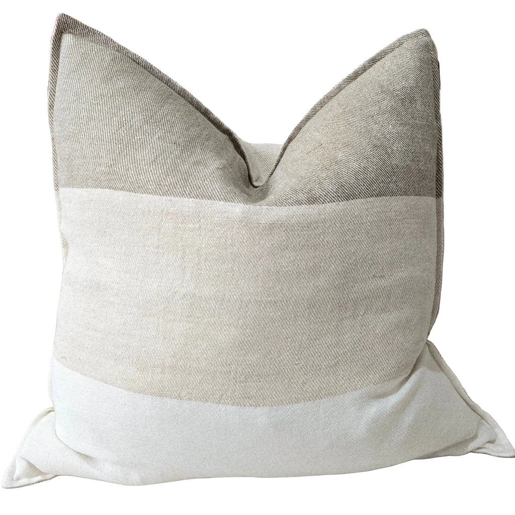 PREORDER MID FEB DROP | LUMERE Yarn-Dyed Linen Cushion 55cm Square - Dried Sage | Off White | Natural