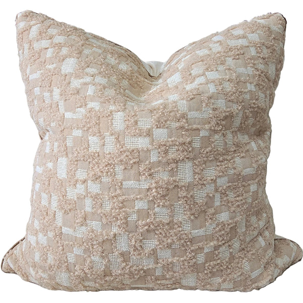 Stella Cushion 55cm Square - Light Tan and Cream
