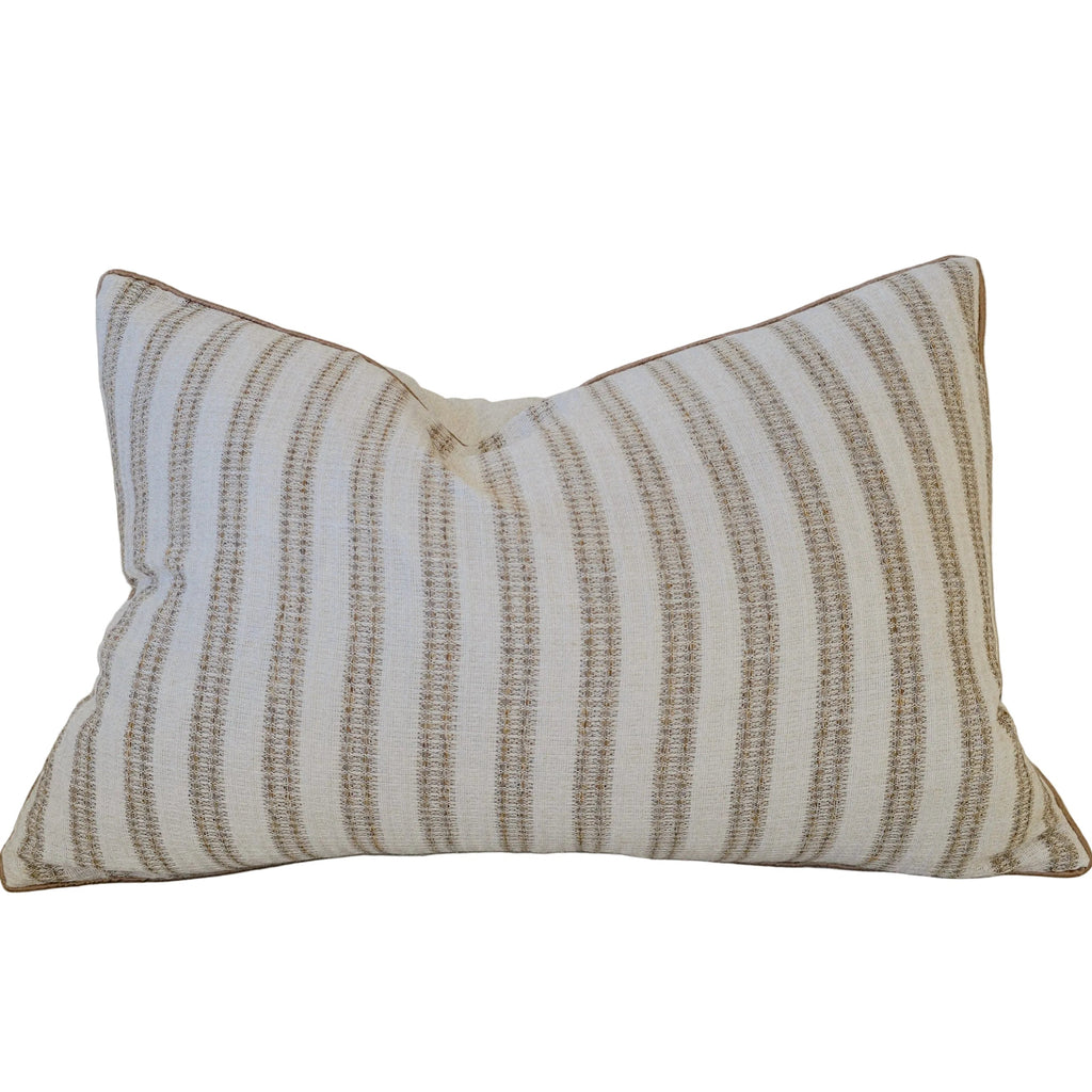 Hazel Cushion 40x60cm Lumbar - Warm Hazelnut-Brown Stripe